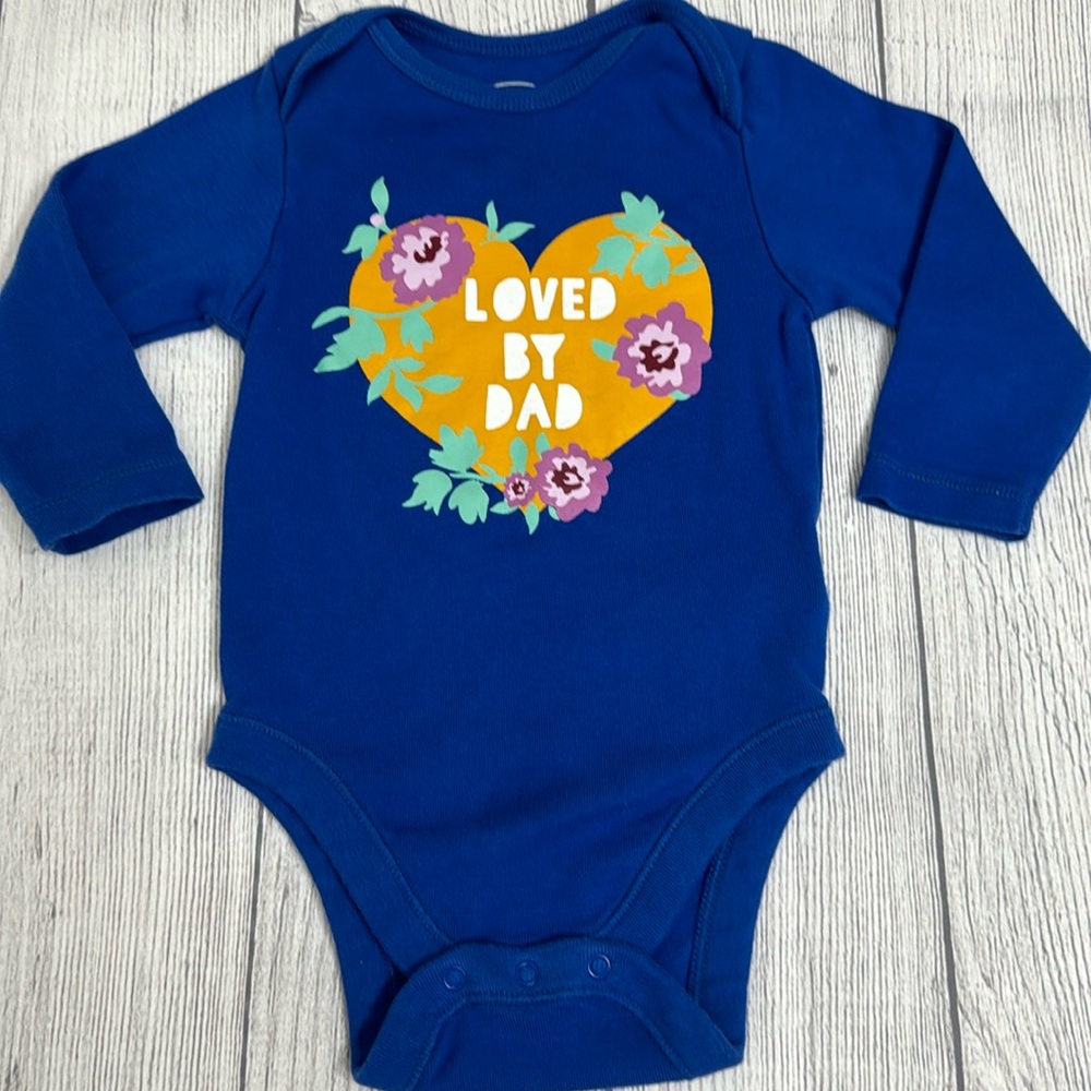 Old Navy Baby Girls Long sleeve “Loved by Dad” Bodysuit